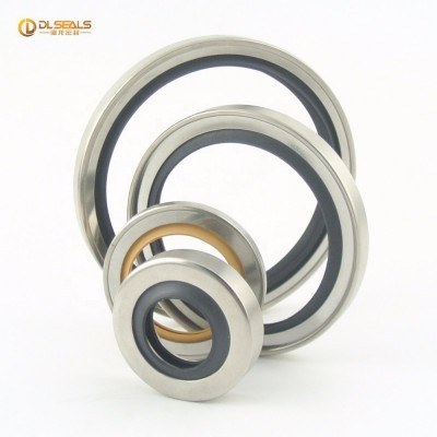 DLSEALS factory supply PTFE double lips Oil Seals Screw Compressor stainless steel 316 Rotary Shaft Seals